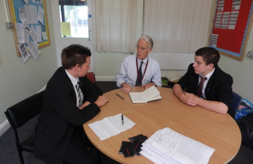 Bob meeting with local students