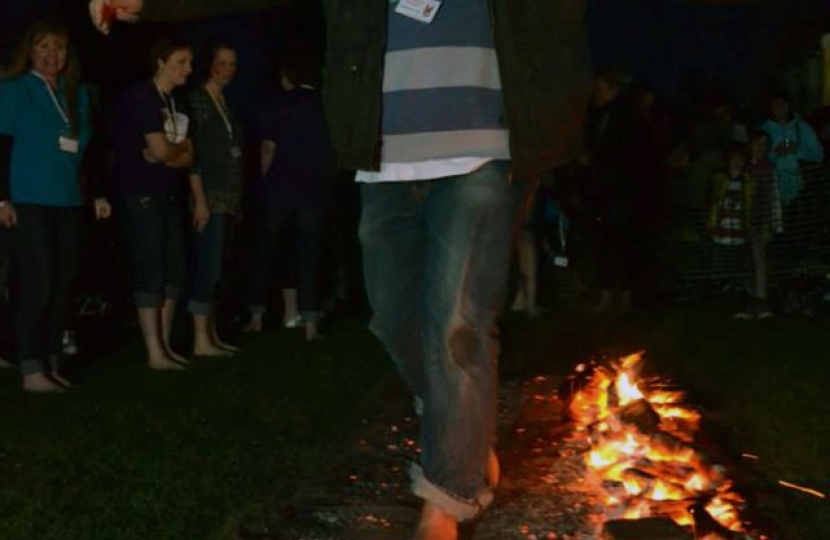 David Warburton fire walking