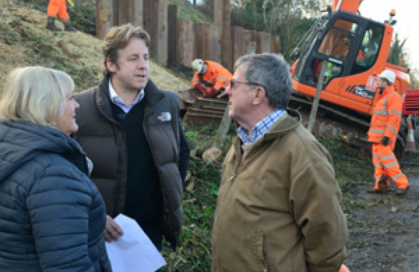 Marcus Fysh with David Welch and emergency staff of Network Rail