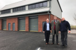 Councillors outside an industrial unit 