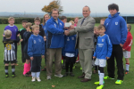 Somerset County Councillor Derek Yeomans with Aller Footballers