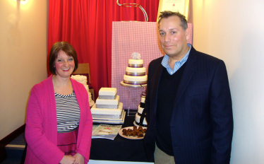 David Warburton with Kate Richards from Woodside Court-based Heathcote Cakes.
